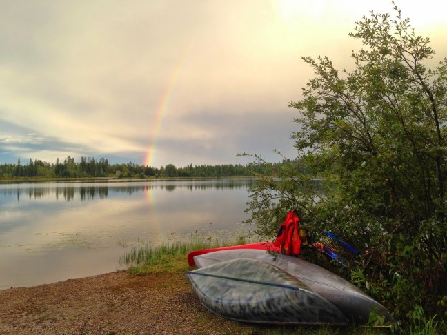 Family Camping at Crimson Lake Campground, Alhambra, Alberta Canada