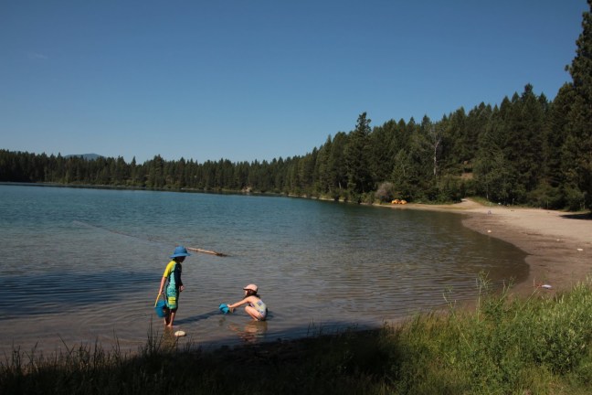 Family Camping at Surveyors Lake Campground, Wasa, BC, Canada